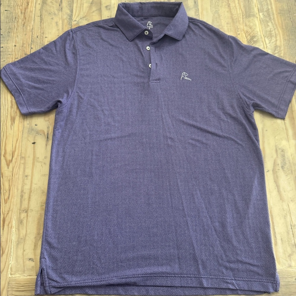 Rhoback golf polo. Purple herringbone pattern size large